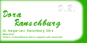 dora ranschburg business card